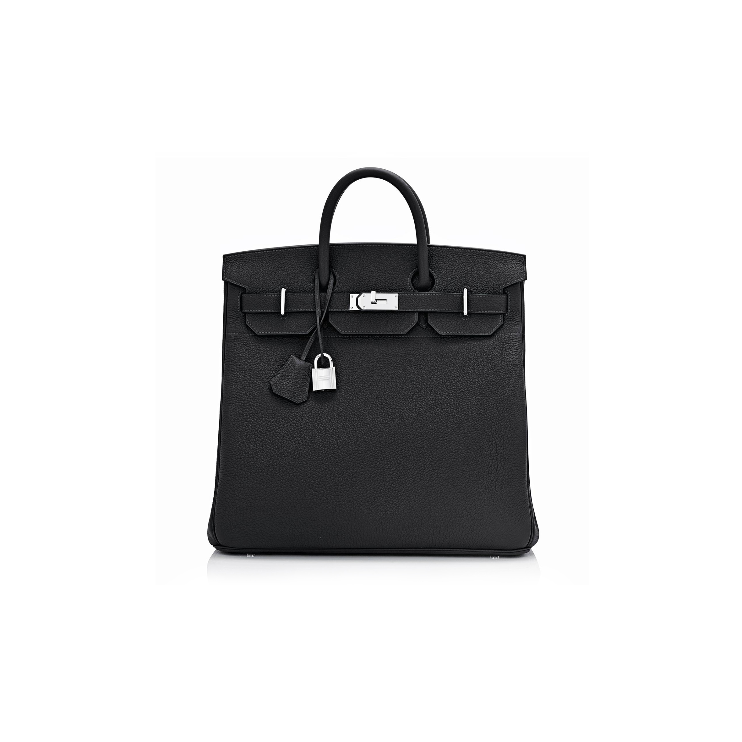 HERMÈS MASTER HAC BIRKIN 40 BLACK TOGO PALLADIUM BAG (40*38*24cm) 